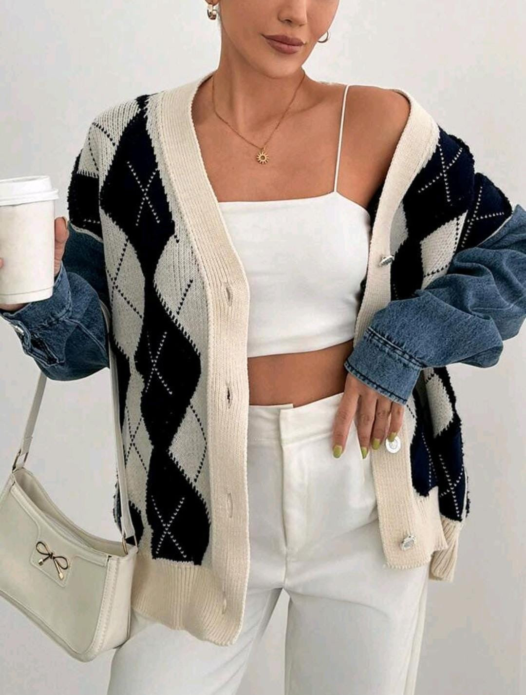 Cardigan col en V