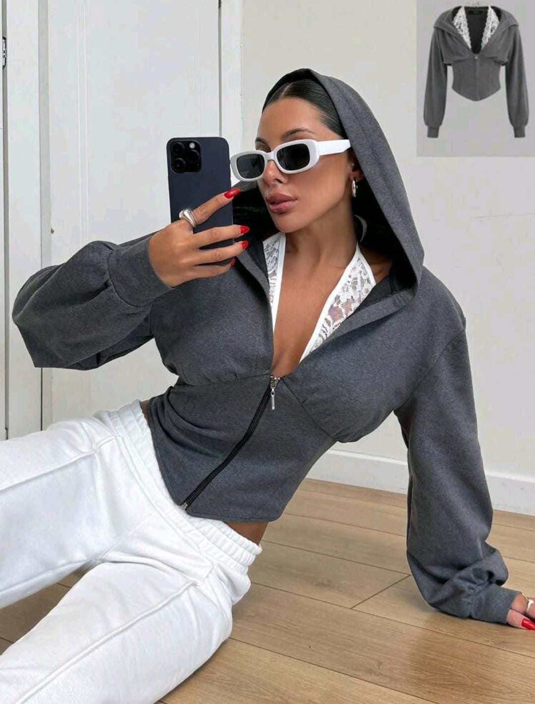 Cardigan corset avec détails en dentelle