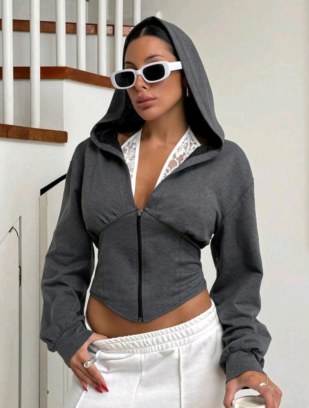 Cardigan corset avec détails en dentelle