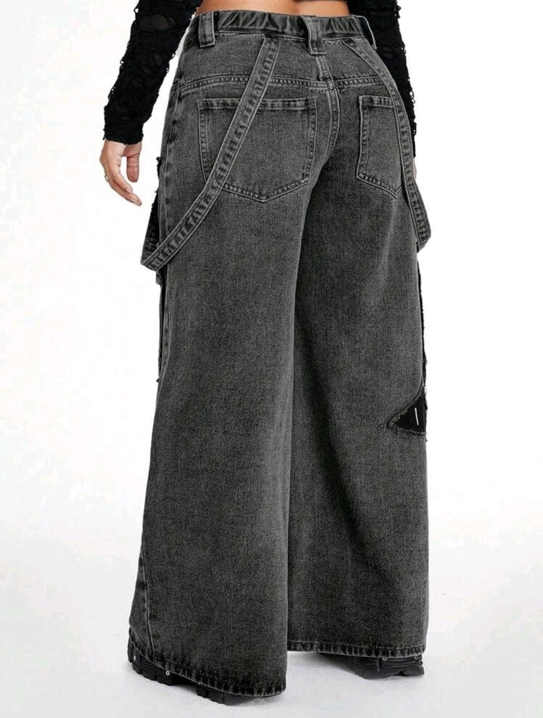 Jeanoix Jeans boyfriend droits kaki boyfriend grande taille pour femmes