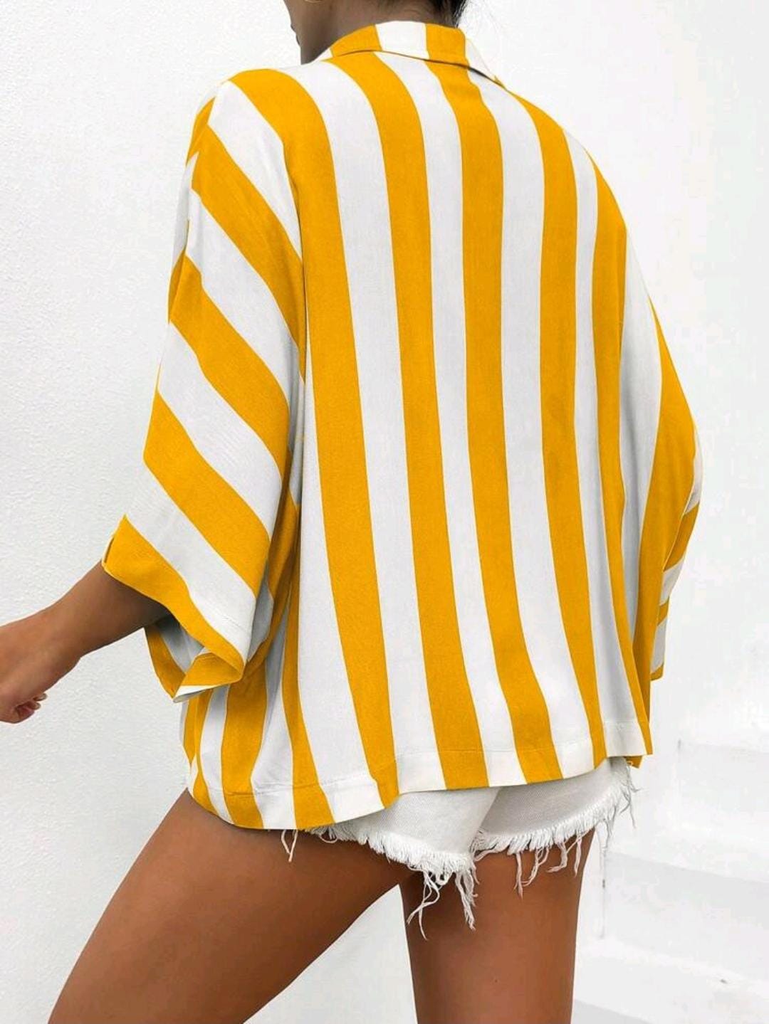 Cottnline Chemise femme à manches rayée