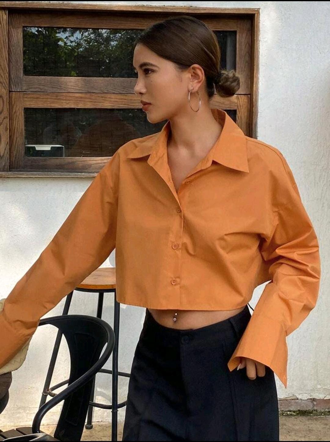 DAZY Blouse ample femme à manches longues