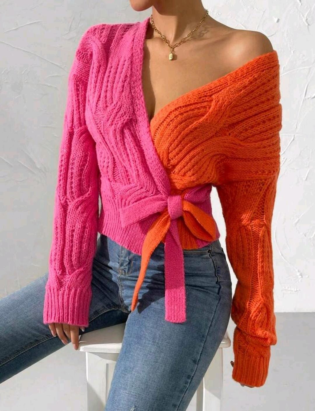Relaxiva Cardigan cache-cœur blocs