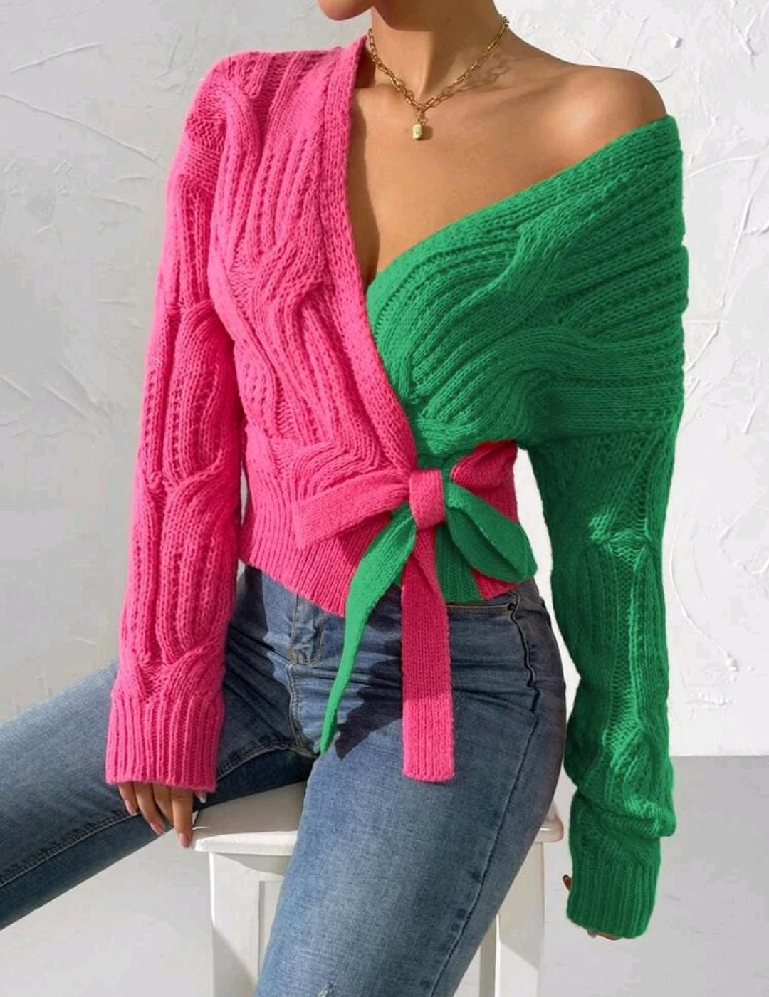 Relaxiva Cardigan cache-cœur blocs