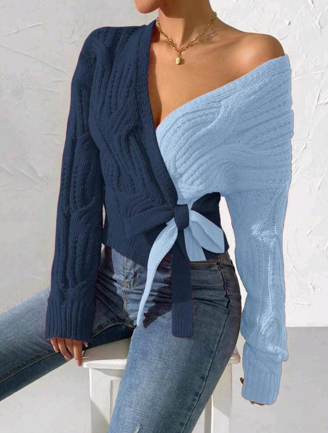 Relaxiva Cardigan cache-cœur blocs