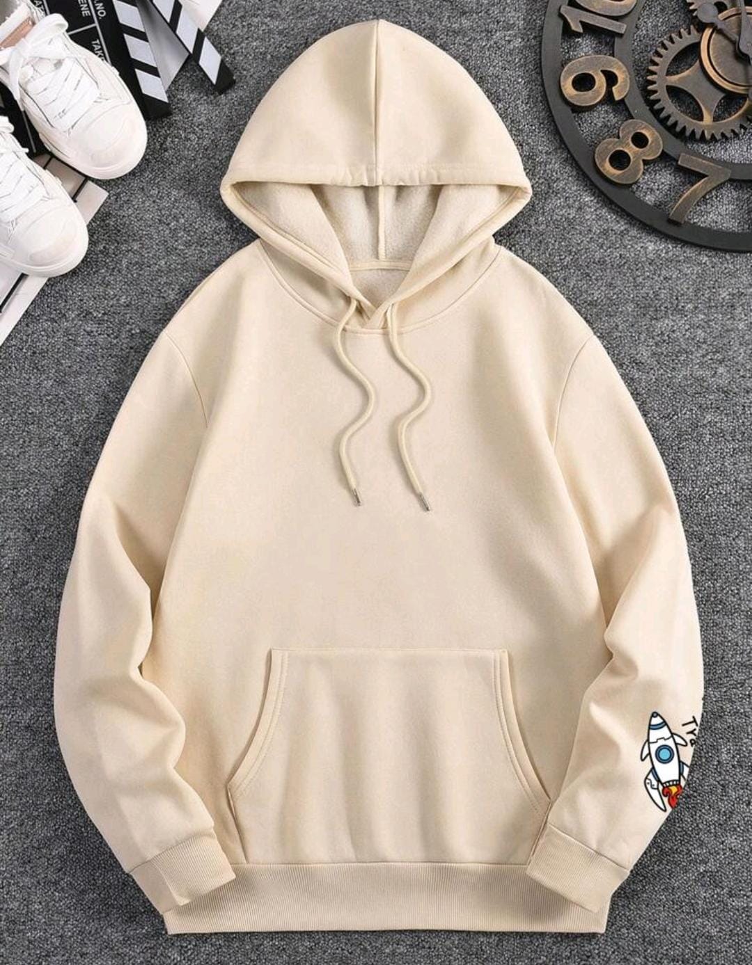 Sweat-shirt À Capuche Imprimé Avec Le Motif De Vaisseau Spatial Et D'alien Pour Hommes