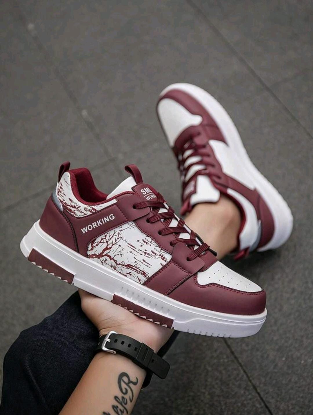 (La taille est petite) Chaussures plates décontractées pour hommes avec imprimé aléatoire,