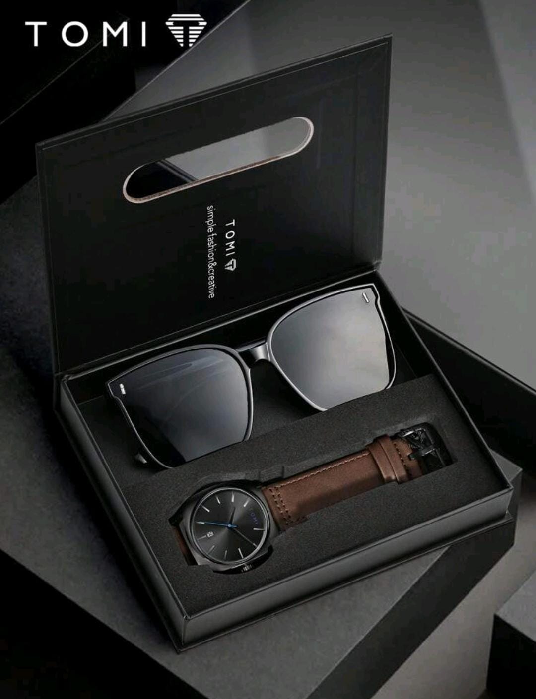 Montre Homme Quartz TOMI avec Lunettes de Soleil