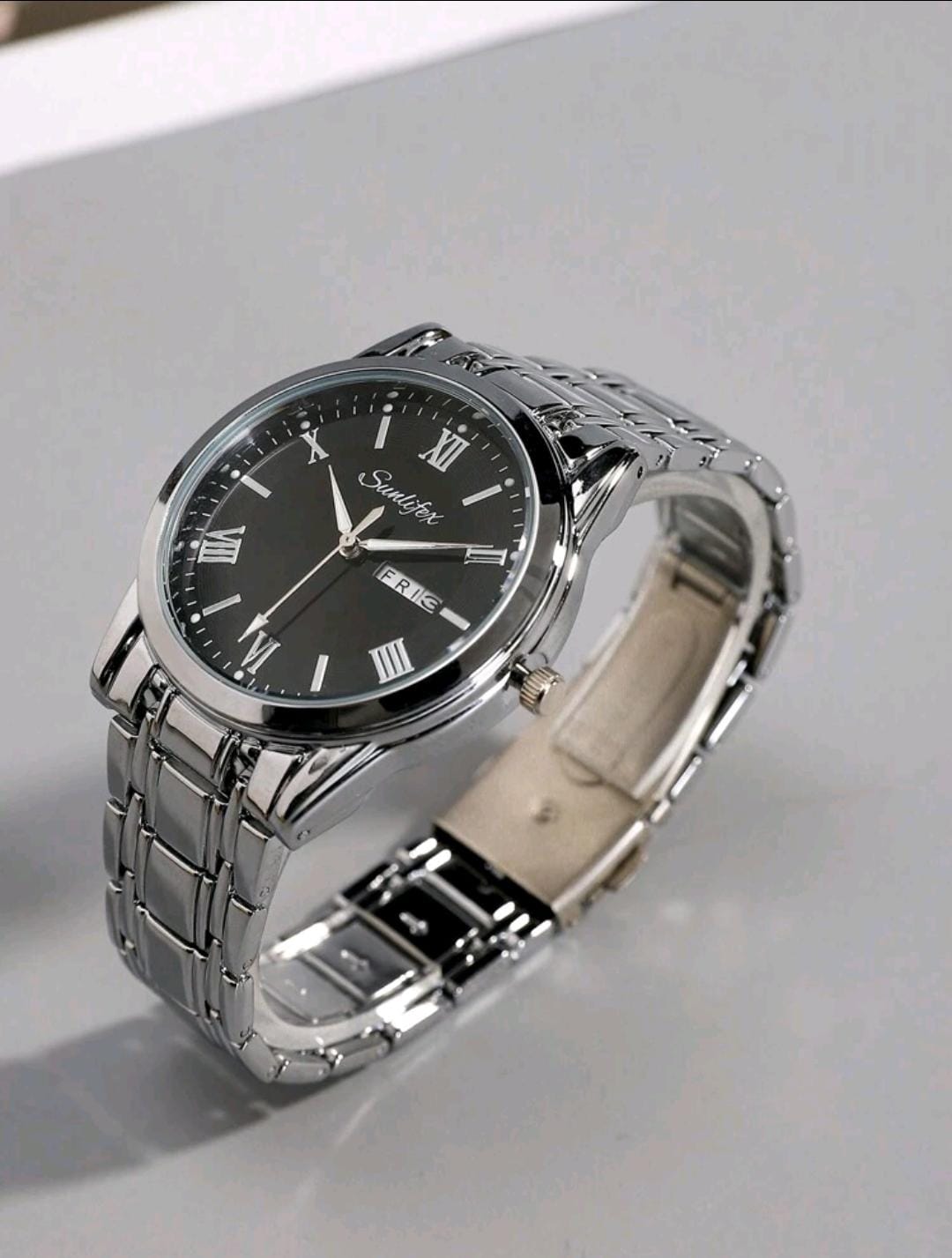 SUNLIFEX Montre bracelet de luxe haut de gamme pour homme avec double calendrier