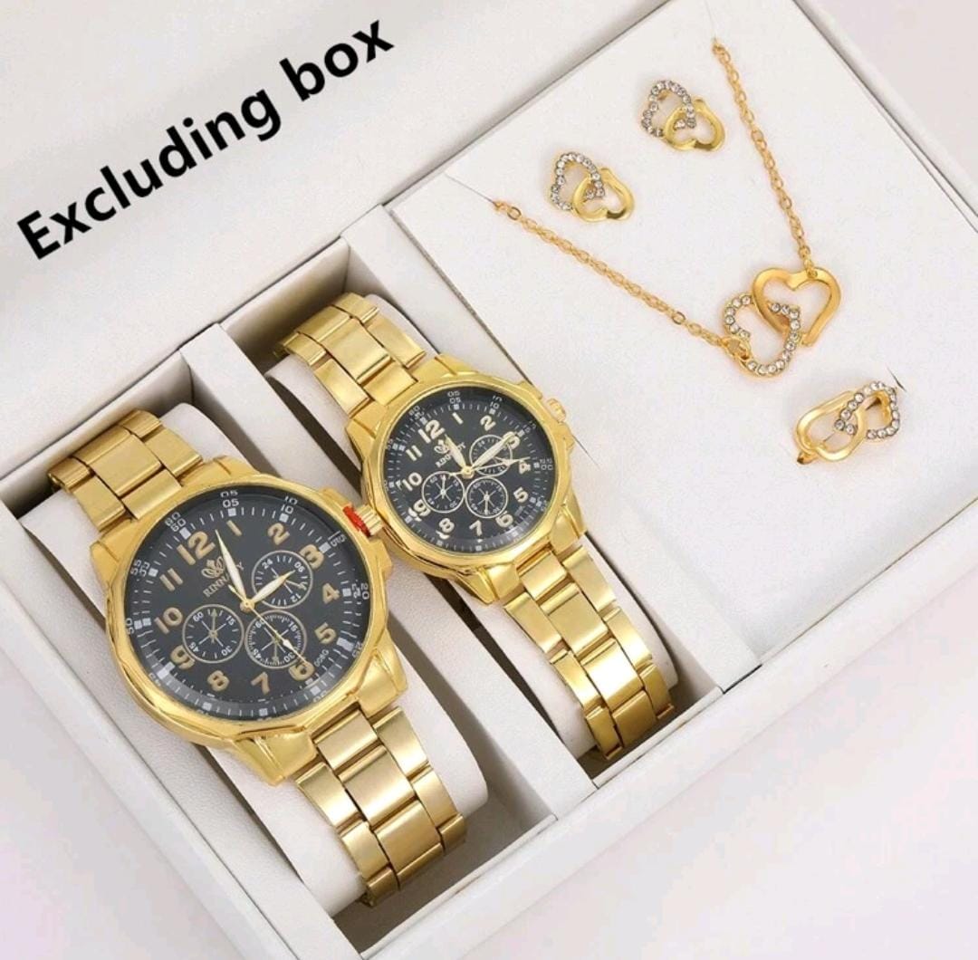 Montre de couple à quartz avec boîtier en acier de style minimaliste