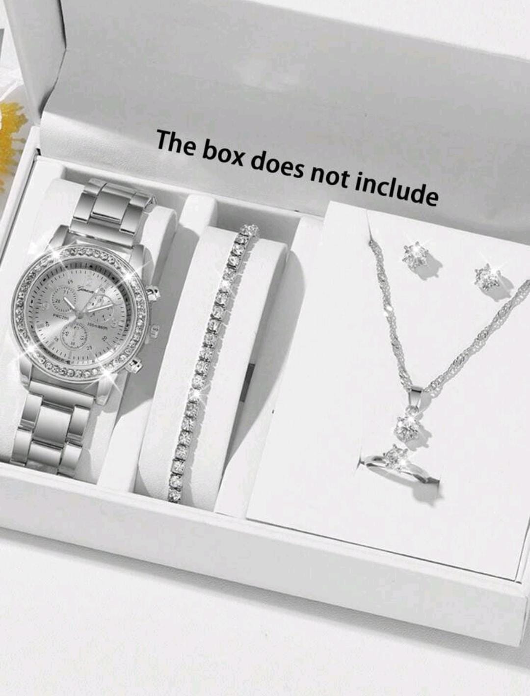 6 pièces Ensemble de montre en acier avec bracelet