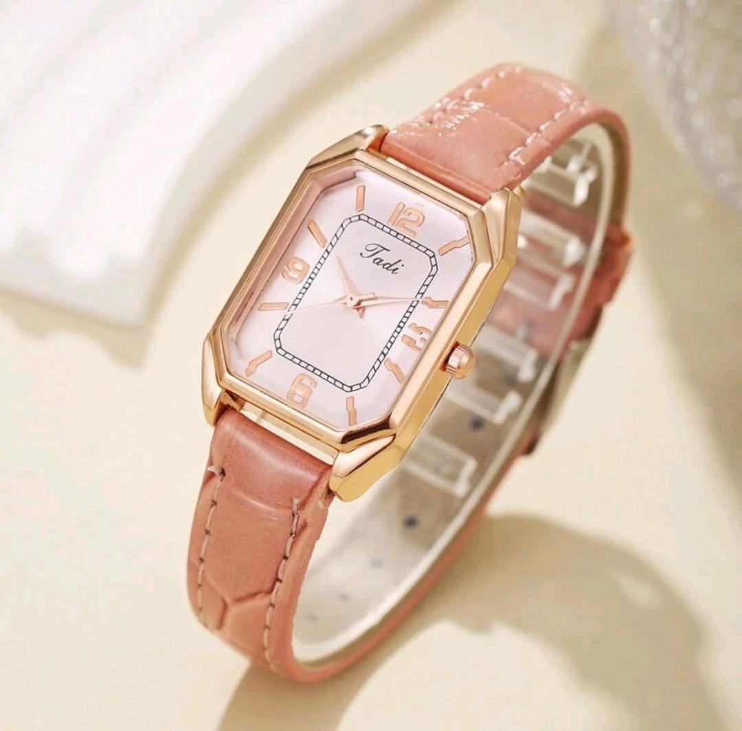 Montre à quartz minimaliste pour femmes + portefeuille tendance