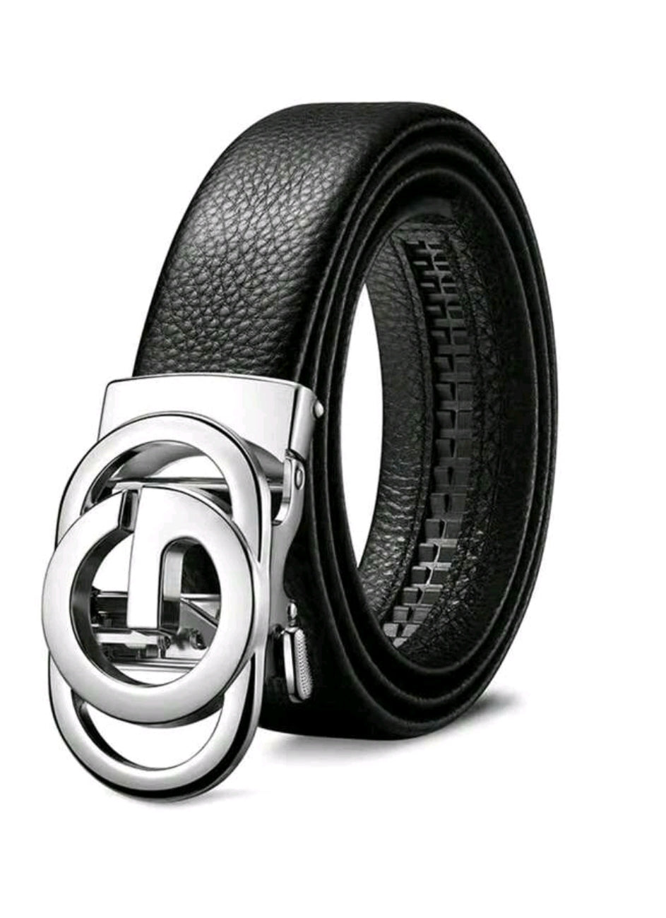 Ceinture pour hommes avec boucle automatique, ceinture avec motif lettre, ceinture mode