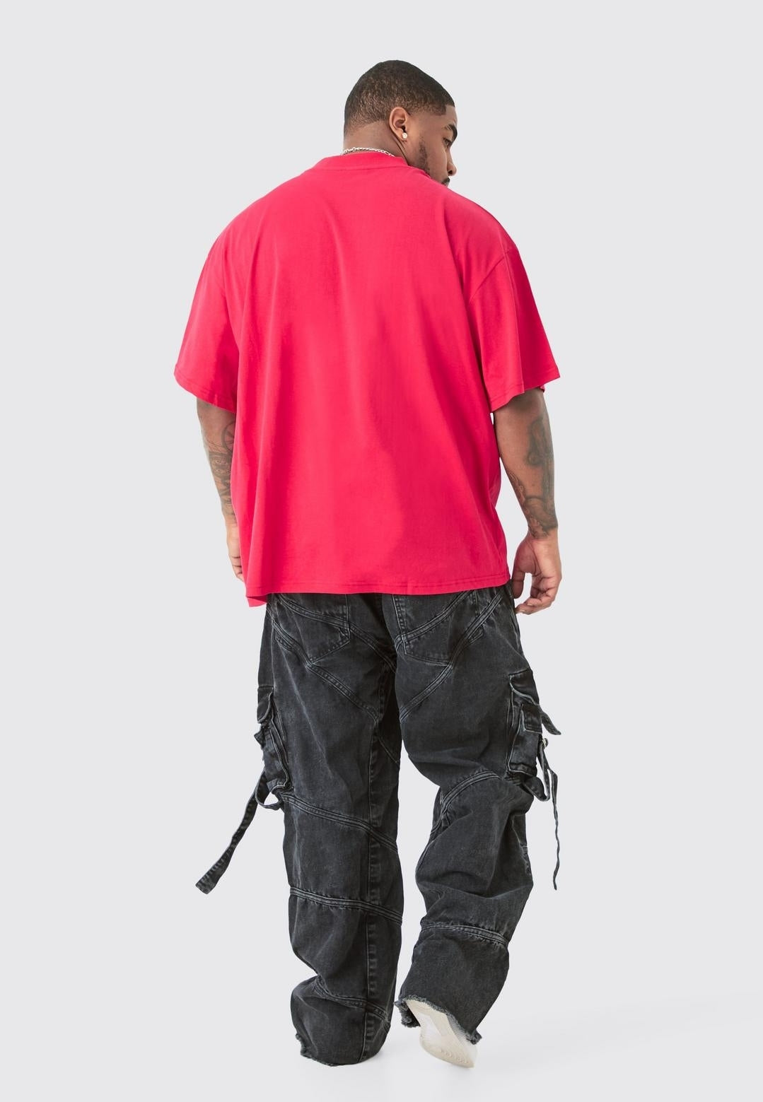 Plus Onbewerkte Baggy Jeans Met Gesp En Bandjes