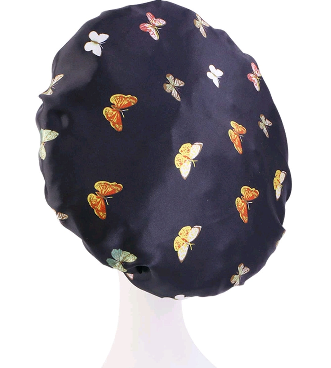 1 pièce de bonnet satiné à large bord élastique avec imprimé papillon pour le sommeil