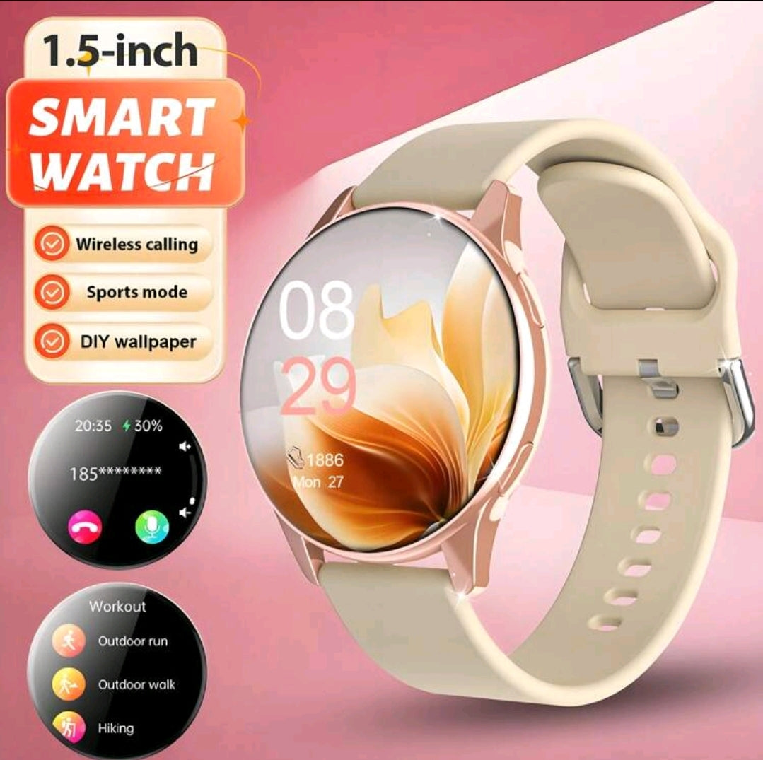 1 pièce Bracelet montre intelligente confortable en silicone avec appel sans fil, alerte de messages
