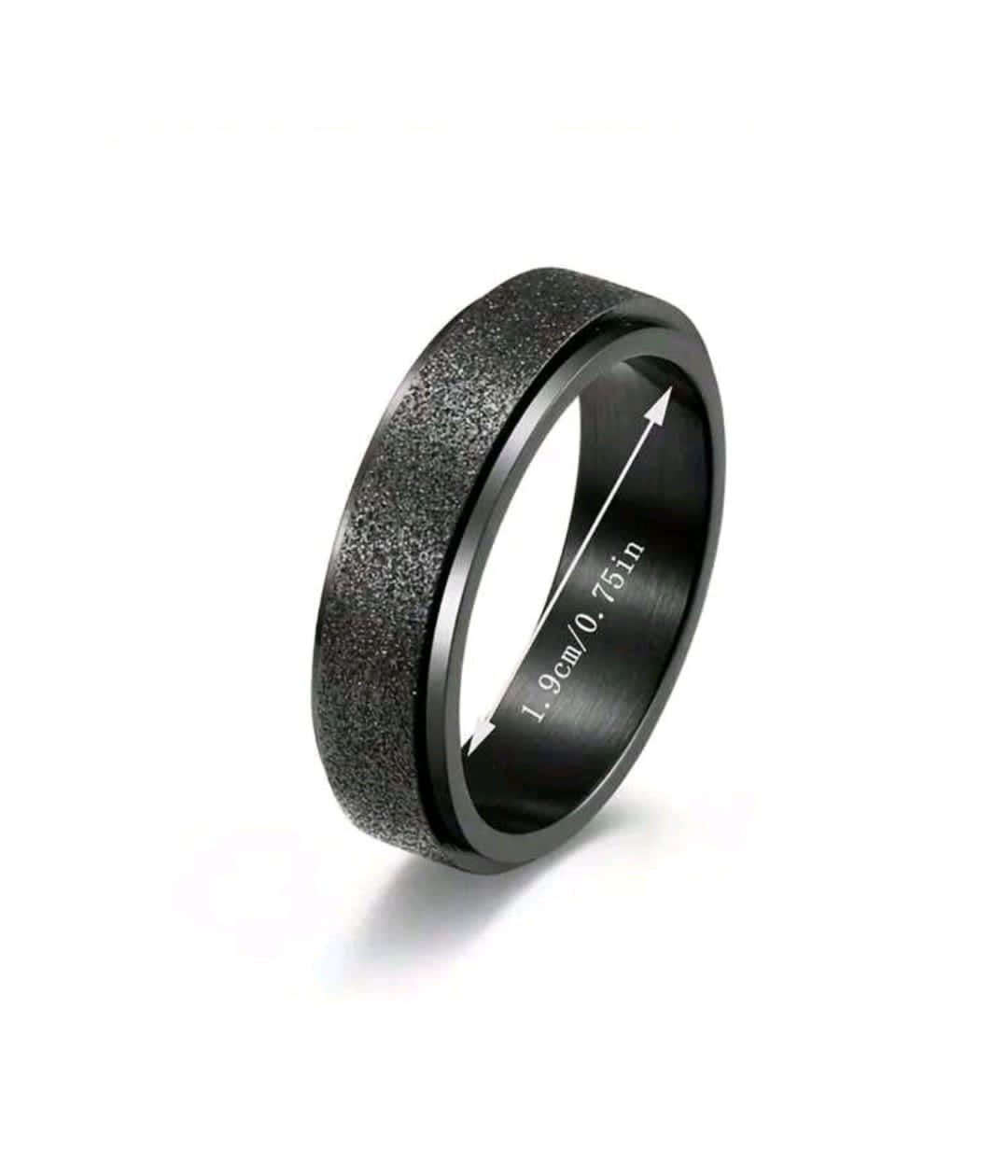 4 Pièces/ensemble Bague De Conception En Relief Noire