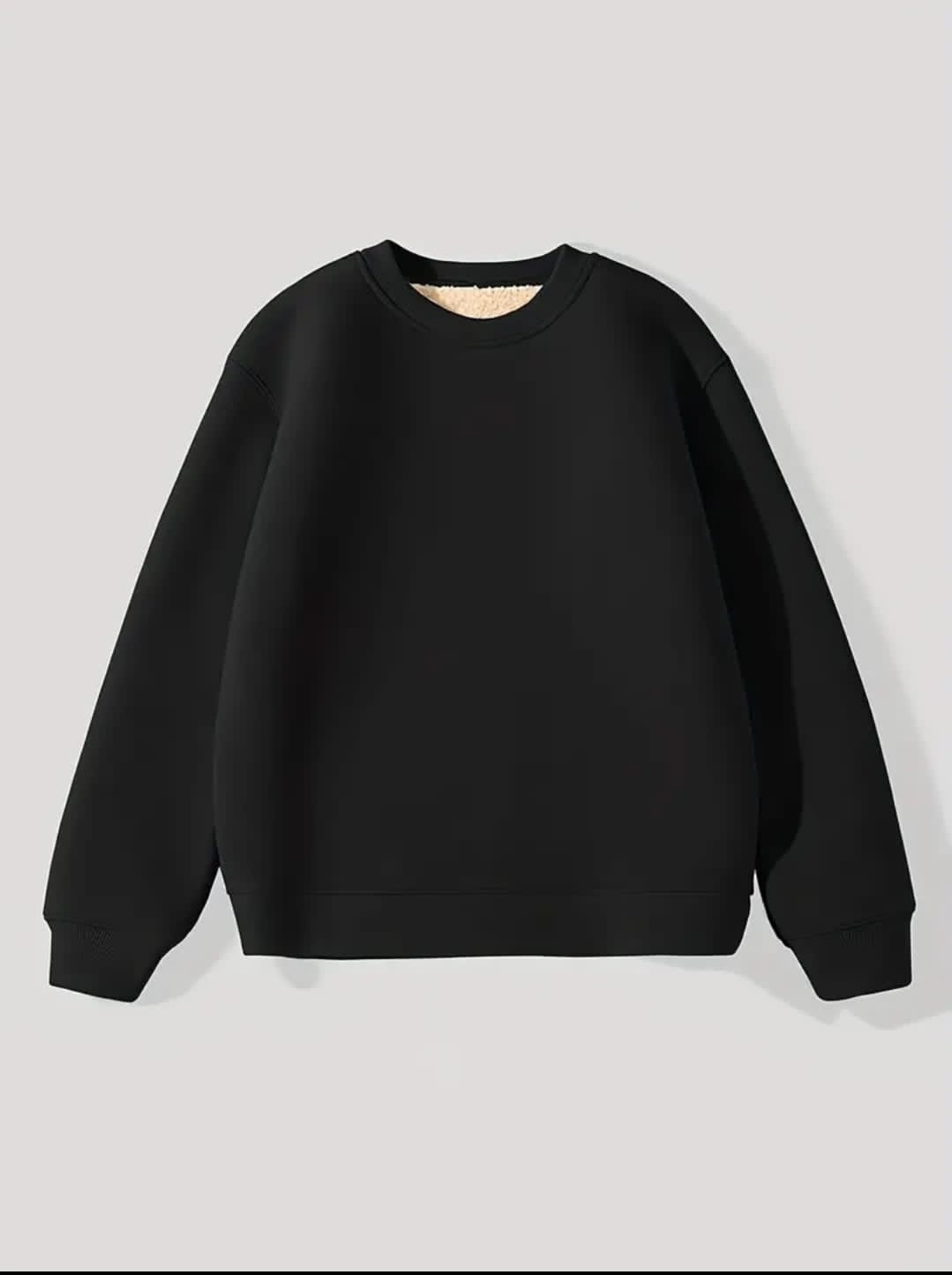 Sweatshirts décontractés à col rond pour hommes - Tissu tricoté épais en molleton 100 % polyester