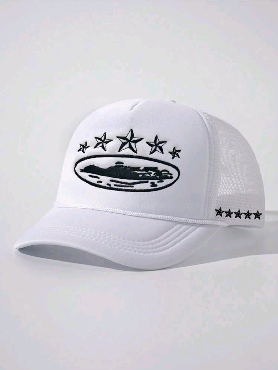 1 pièce de casquette de baseball à étoile à 5 branches brodée, visière de soleil respirante en maille, réglable pour l'extérieur