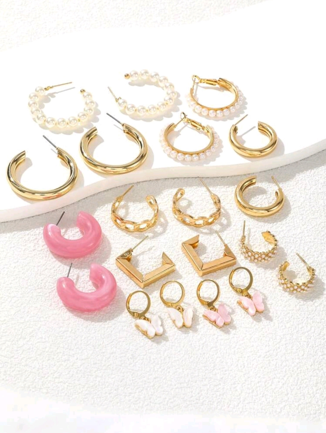 20 pièces Ensemble de boucles d'oreilles pour femmes avec design papillon en fausse perle