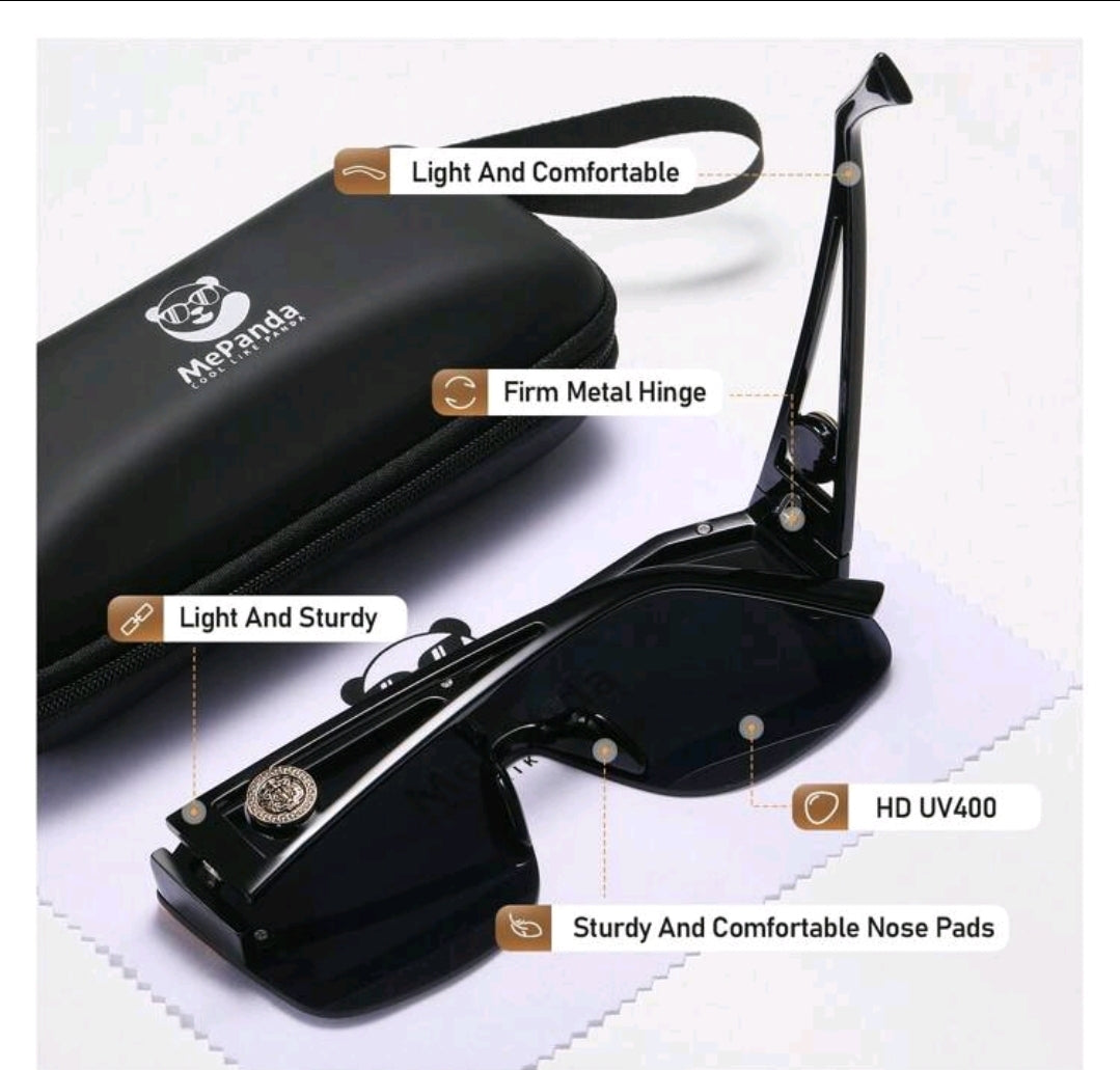 MePanda Lunettes de mode à monture creuse unisexe MePanda avec branches miroir, parfaites pour un look élégant
