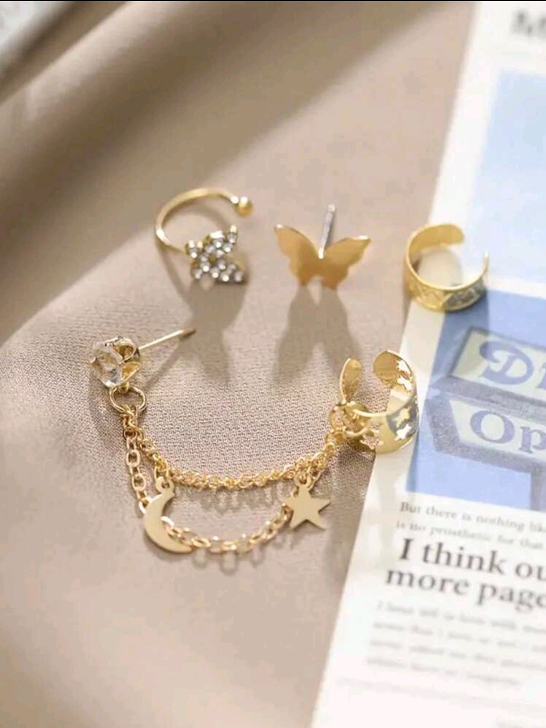 HOTNICE Ensemble De 4 Boucles D'oreilles Non Percées En Forme De Cœur En Strass Clairs