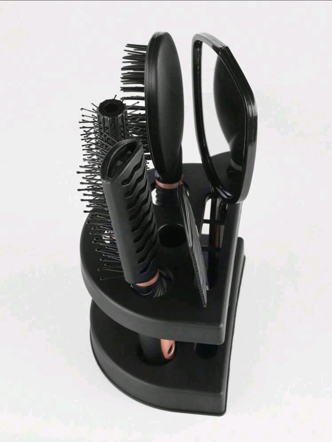 5 pièces Set de peignes à cheveux, 4 pièces Brosse à cheveux et 1 pièce Miroir, Brosse à cheveux à coussin et brosse à cheveux ronde
