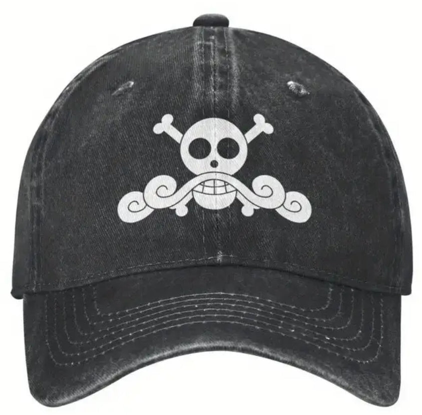 Casquette de baseball délavée et usée pour Ace de One Piece Gol D.Roger