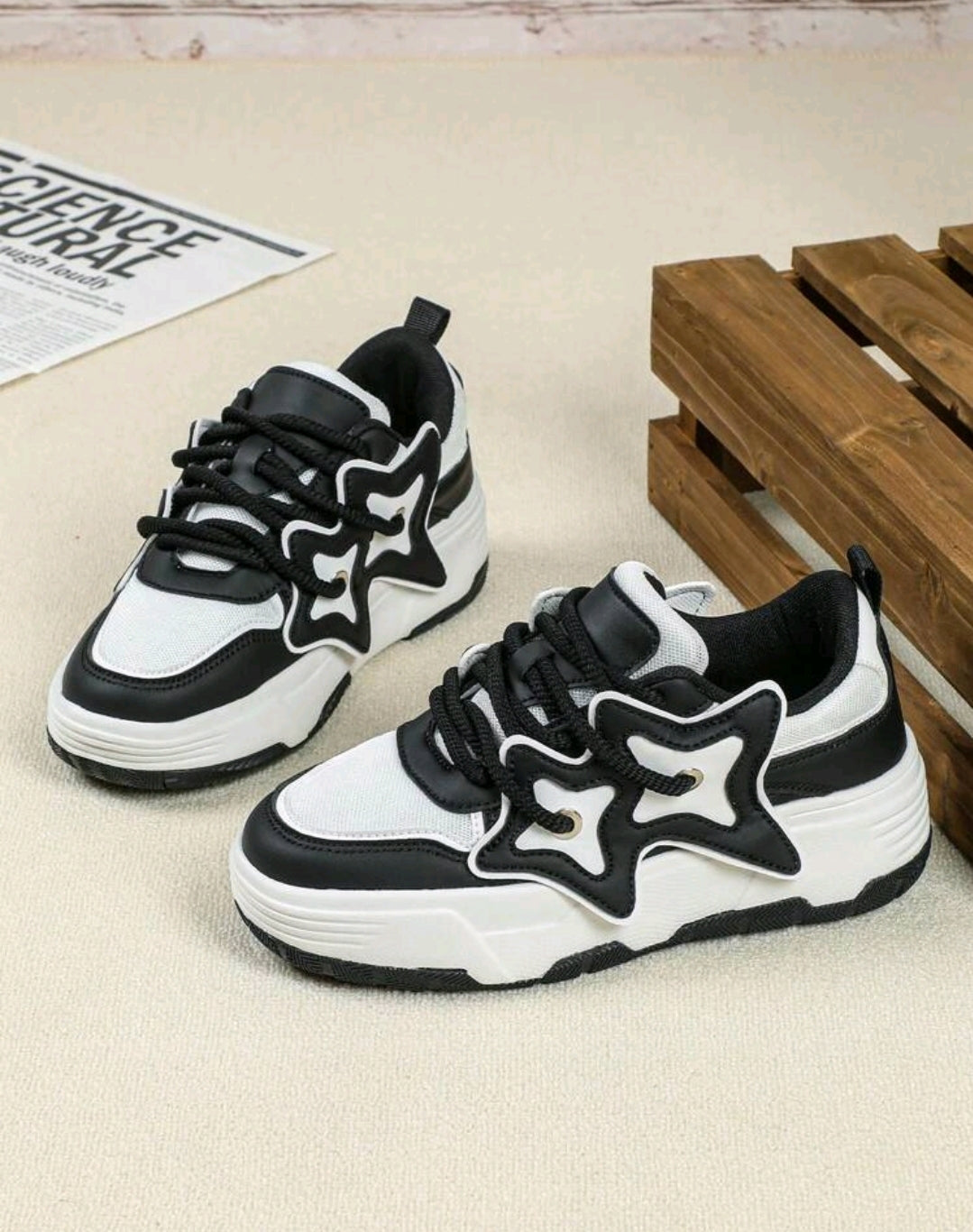 Baskets noires et blanches mode pour hommes, chaussures