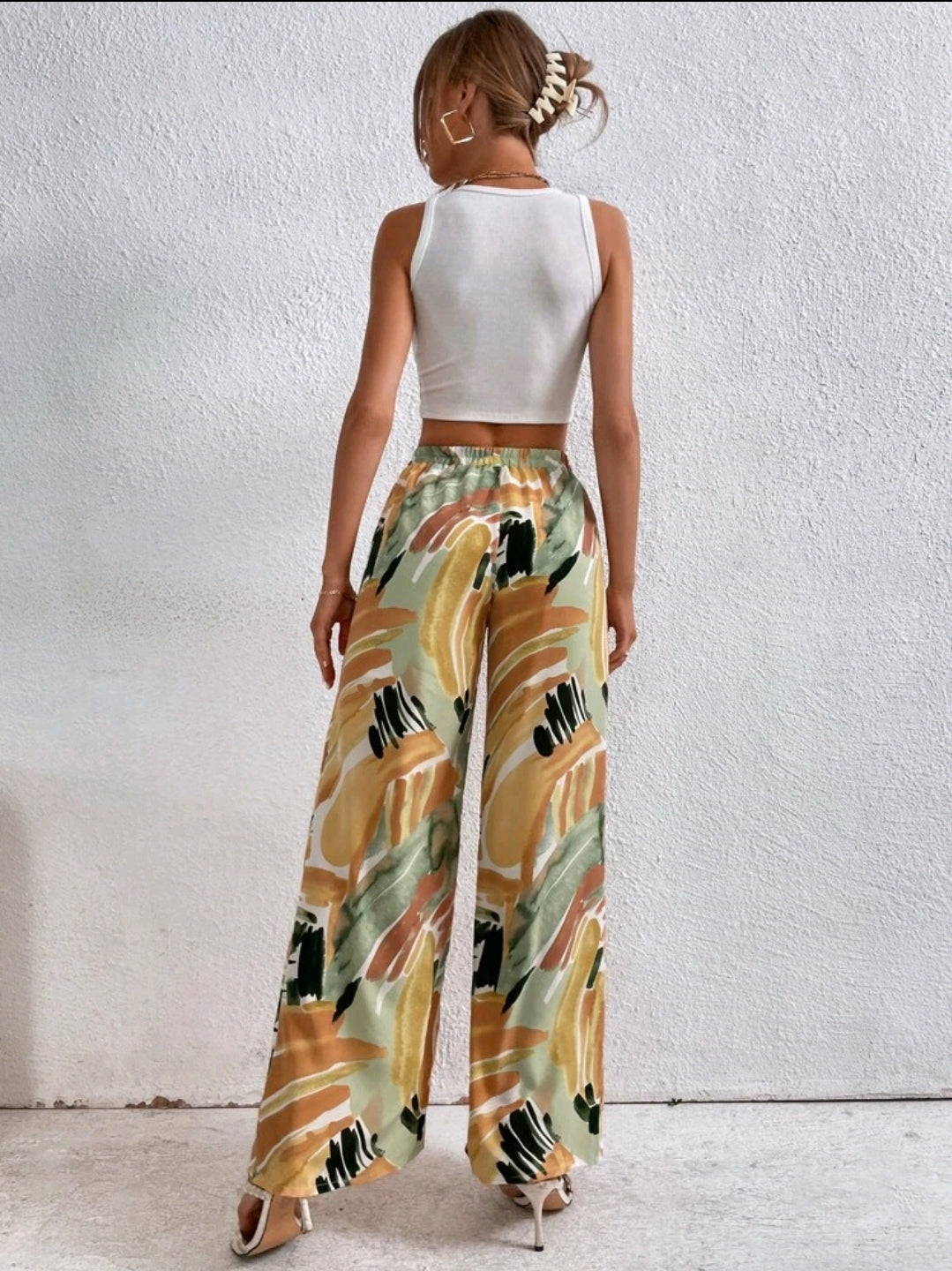 Pantalon à imprimé graphique à nœud