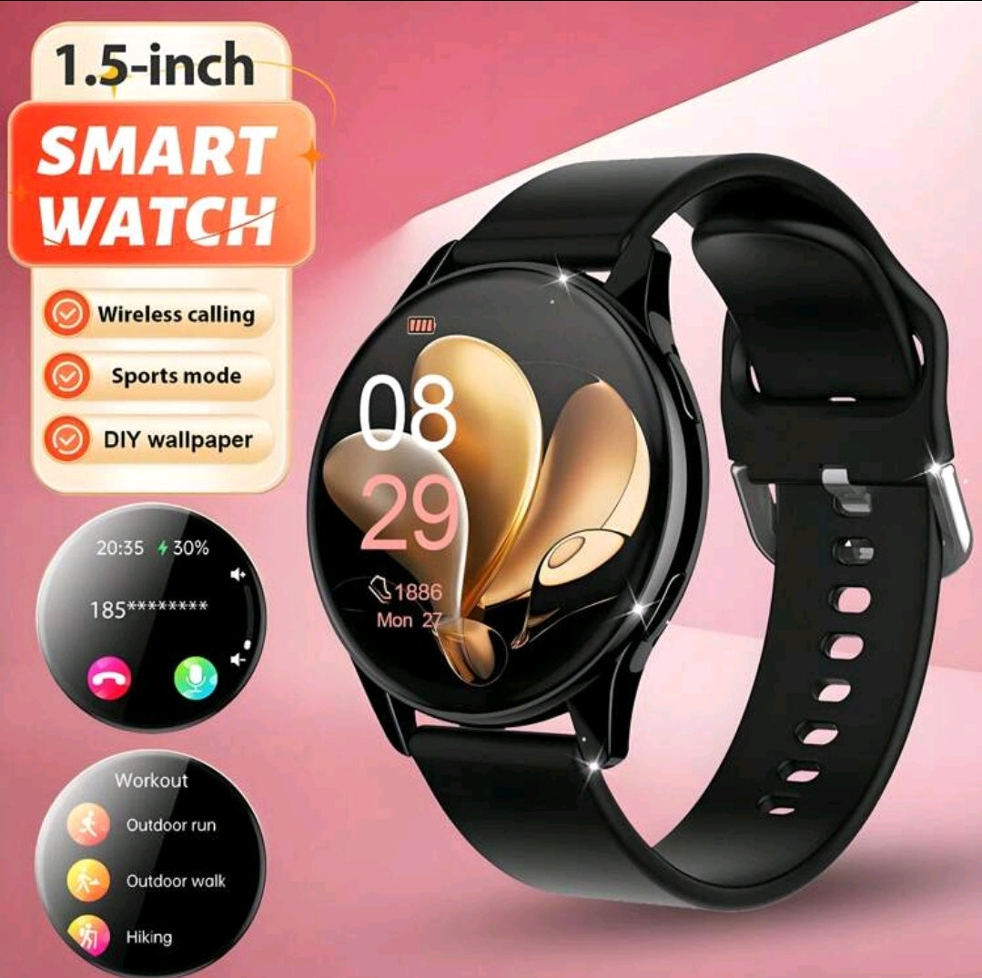 1 pièce Bracelet montre intelligente confortable en silicone avec appel sans fil, alerte de messages