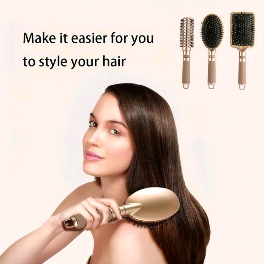 3 pièces Ensemble brosse et peigne Brosse plate Brosse lissante pour cheveux pour hommes et femmes, cheveux mouillés