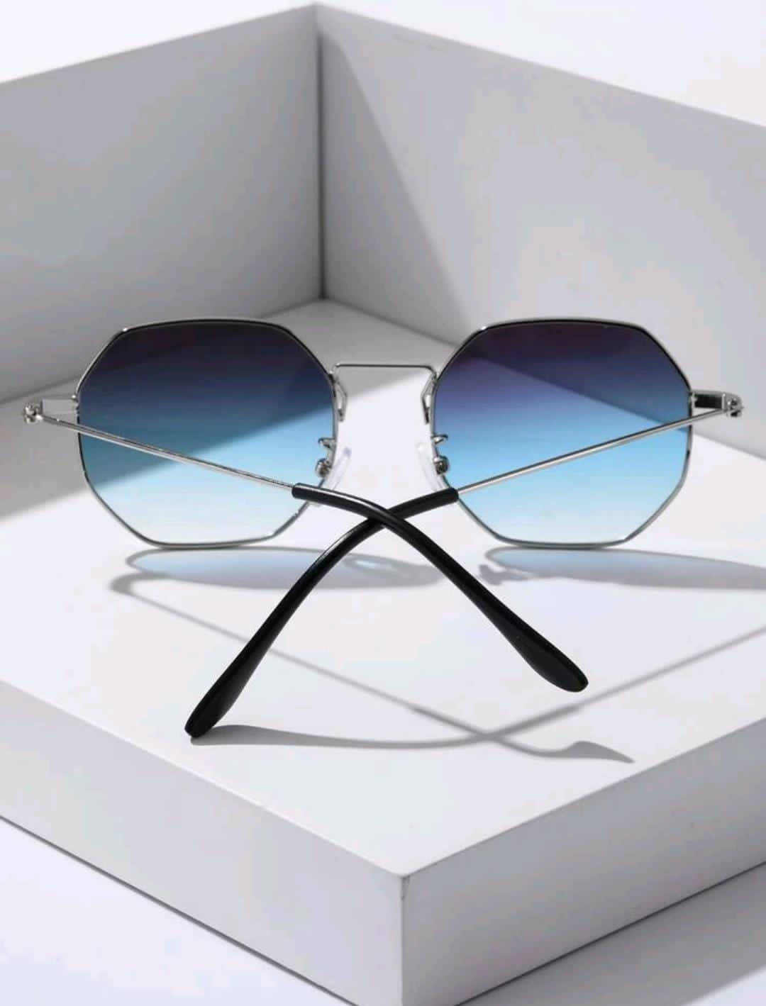 1 pièce Lunettes de mode pour hommes à monture complète géométrique en cuivre doré,