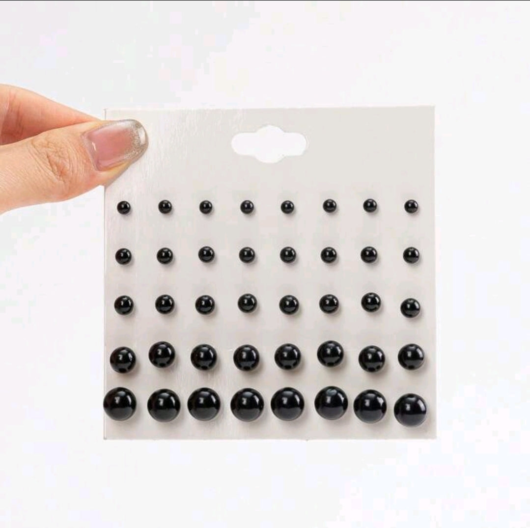 Ensemble de 20 paires de nouvelles boucles d'oreilles à tige en forme de boule noire
