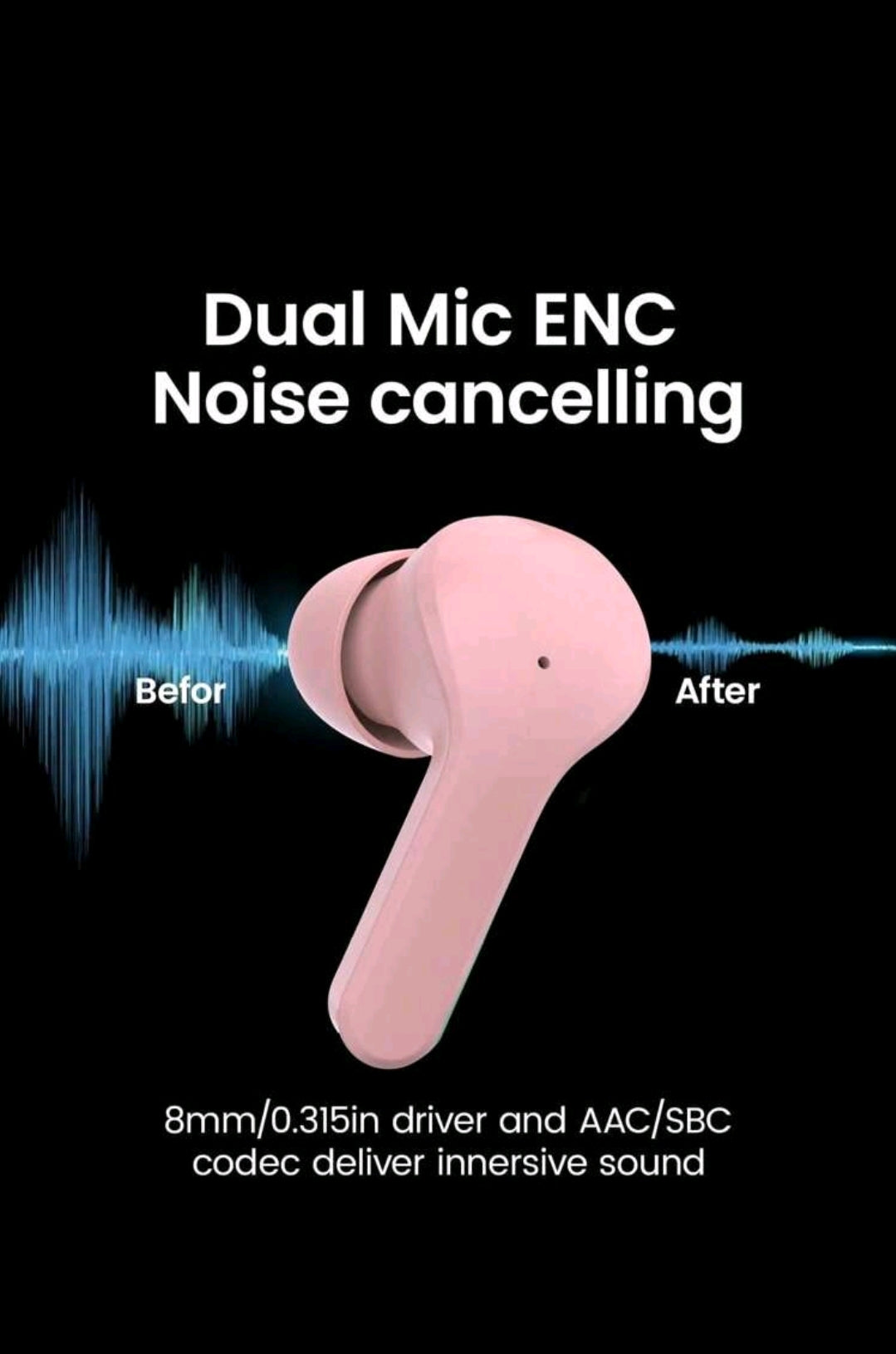 Casques de jeu de sport sans fil Tws Earbuds réduction de bruit Écouteurs micro-casques avec affichage LED Écouteurs transparents HiFi Sport sans fil TWS Écouteurs annulation de bruit universelle pour tous les téléphones portables Écouteurs sans fil HiFi