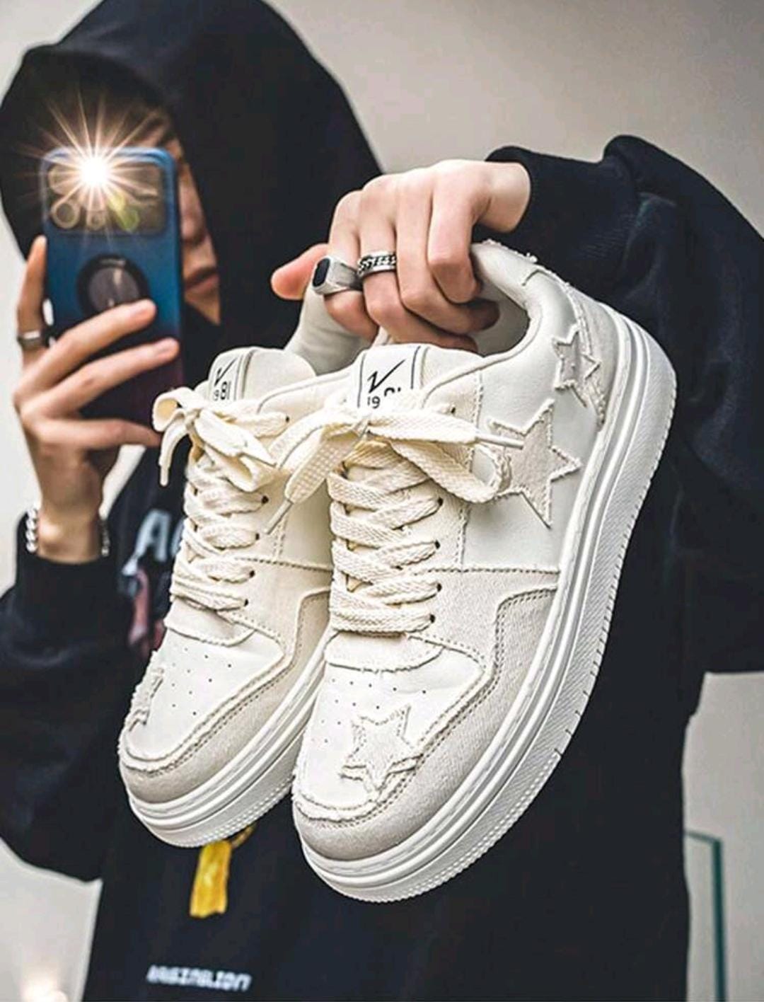 Nouvelles chaussures en canevas à semelle épaisse et respirante, baskets casual à motif étoile, polyvalentes