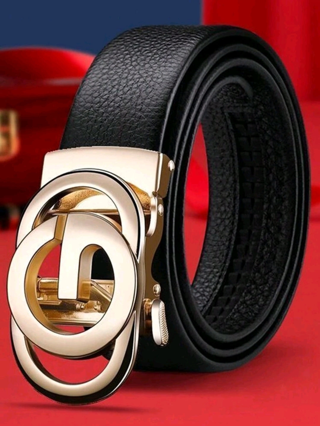 Ceinture pour hommes avec boucle automatique, ceinture avec motif lettre, ceinture mode