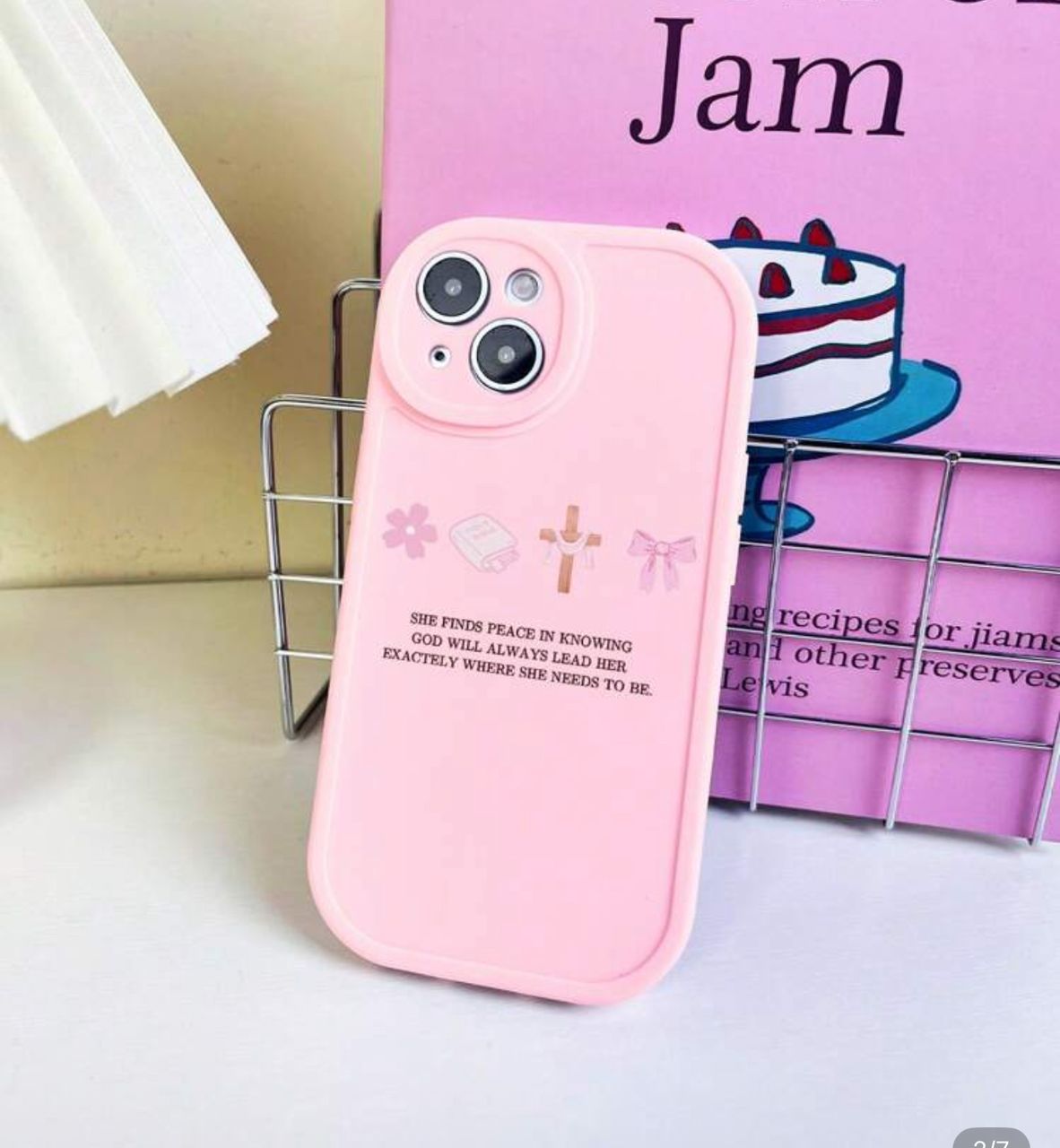 Étui de téléphone imprimé avec croix, verset biblique, slogan; étui de téléphone avec motif de papillon et de fleur; étui de téléphone thème foi chrétienne, protection 360°, antichoc TPU, étuis de téléphone roses, compatible avec iPhone et samsung galaxy