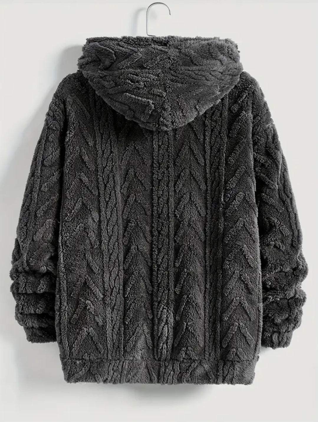 Veste à capuche en polaire de couleur unie pour homme, manteau à fermeture éclair