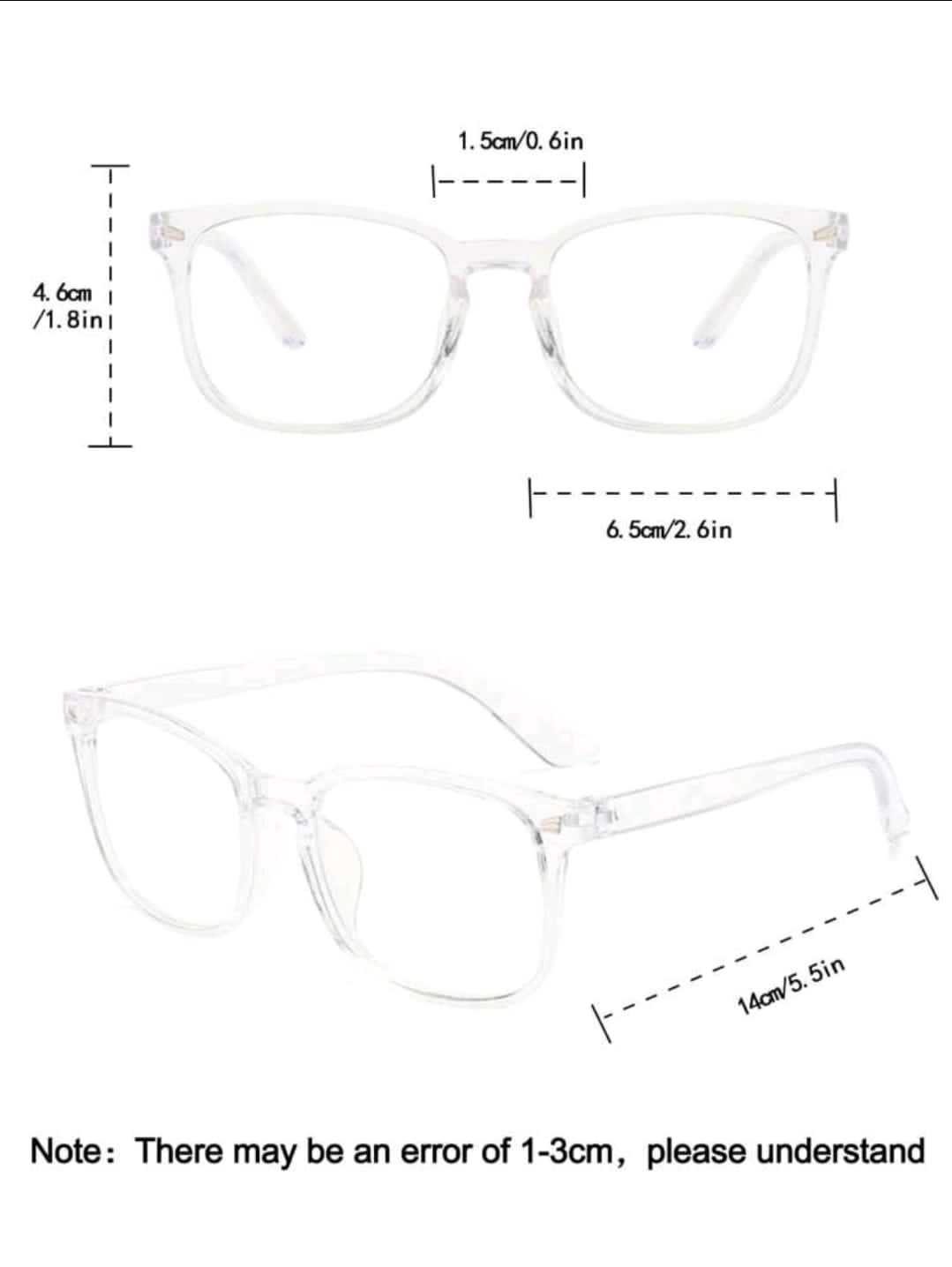 1 paires de lunettes carrées à détails transparents pour femmes, accessoires de lunettes claires pour l'école, accessoires de lunettes pour femmes