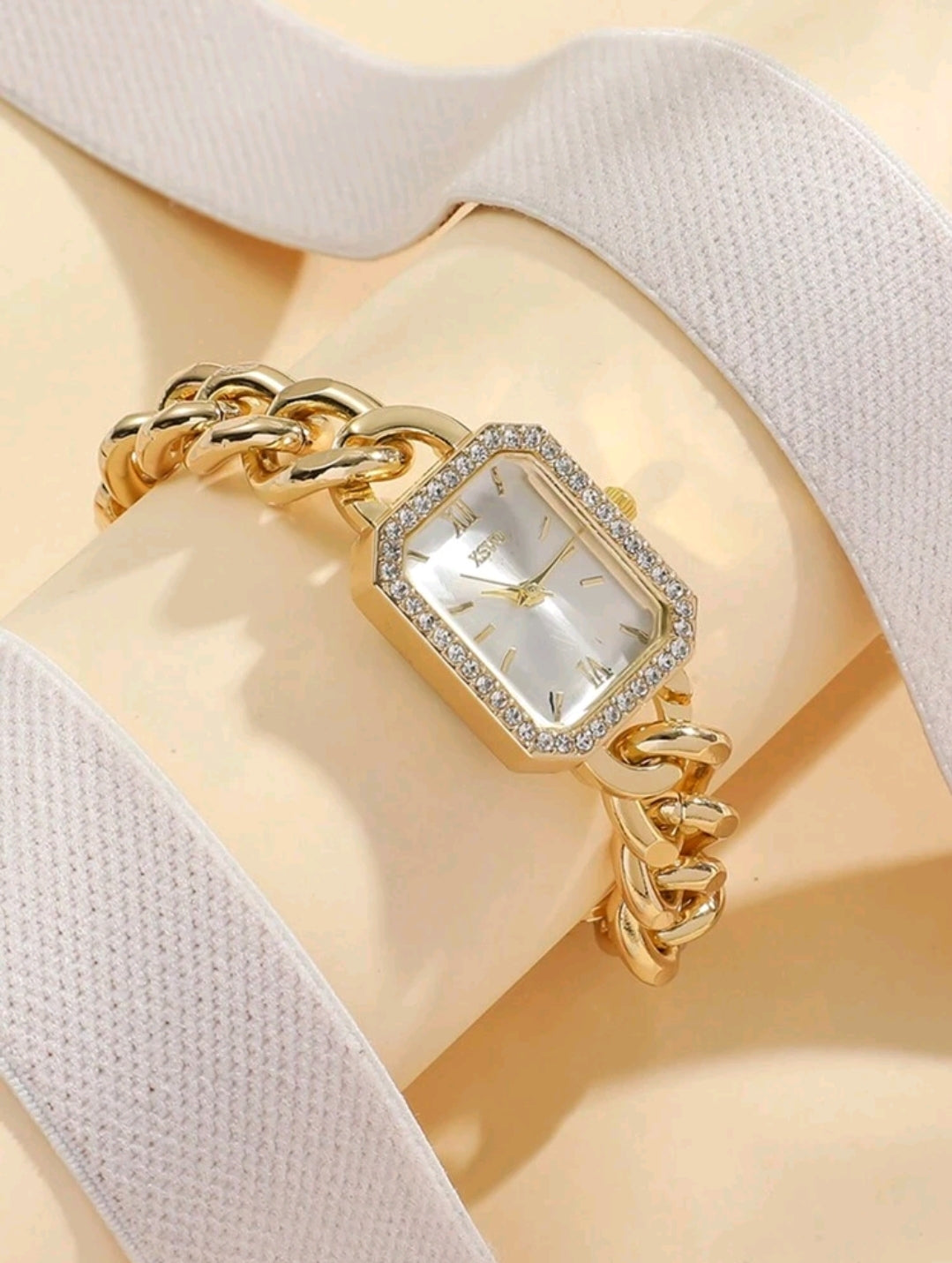 5 pièces/Set Montre à quartz mode ado avec bande en acier à cadran à barres mélangées et bracelet romain, convient comme cadeau