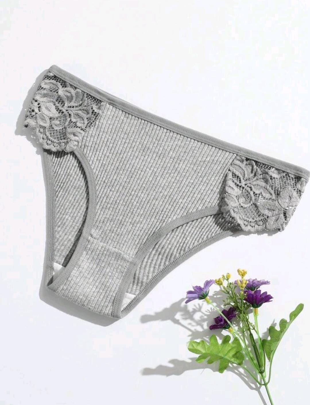 5 pièces / paquet Nouvelle culotte à triangle fileté pour femmes, sous-vêtements en dentelle