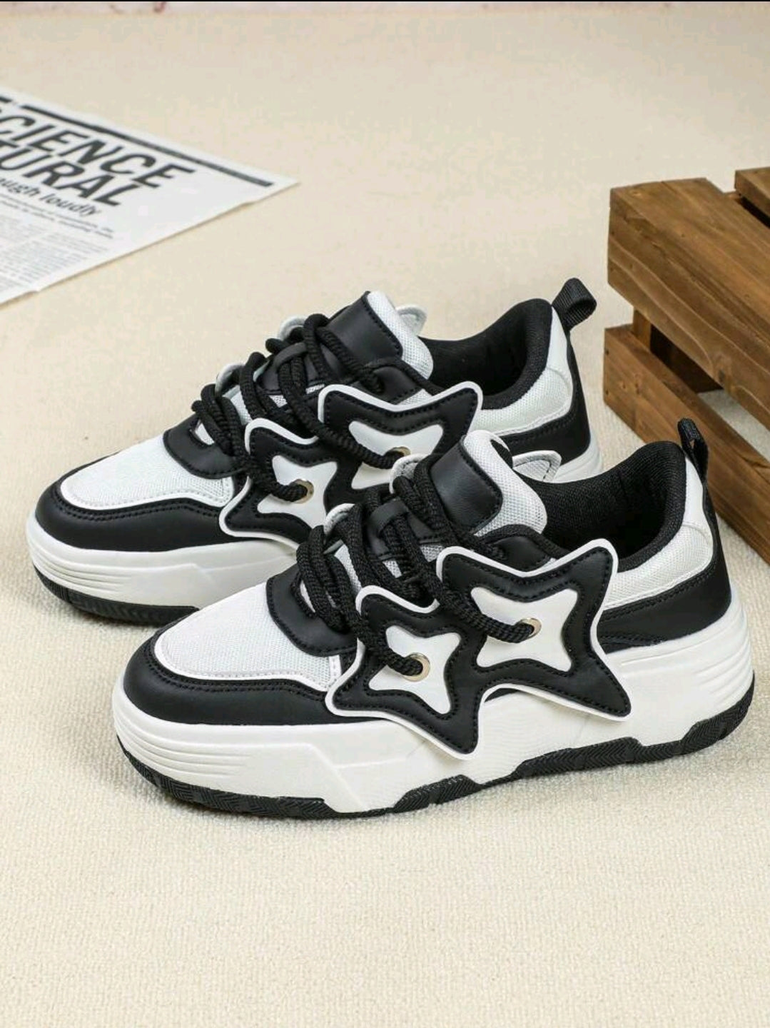 Baskets noires et blanches mode pour hommes, chaussures