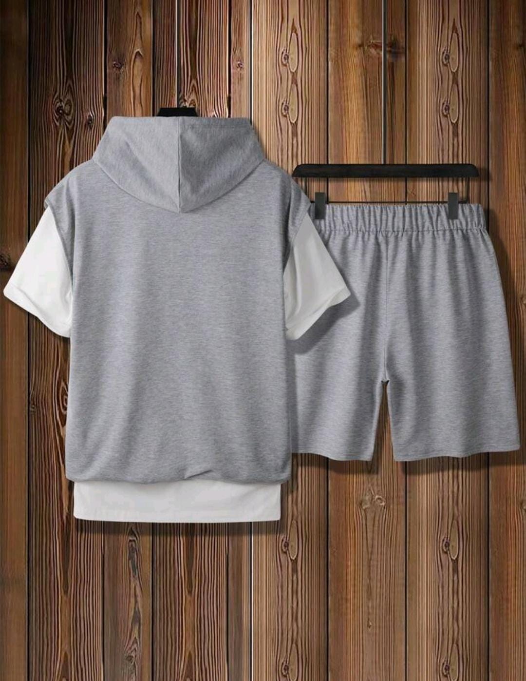 Manfinity Sporsity lettres à cordon à capuche Top sans manches & Short (sans t-shirt)