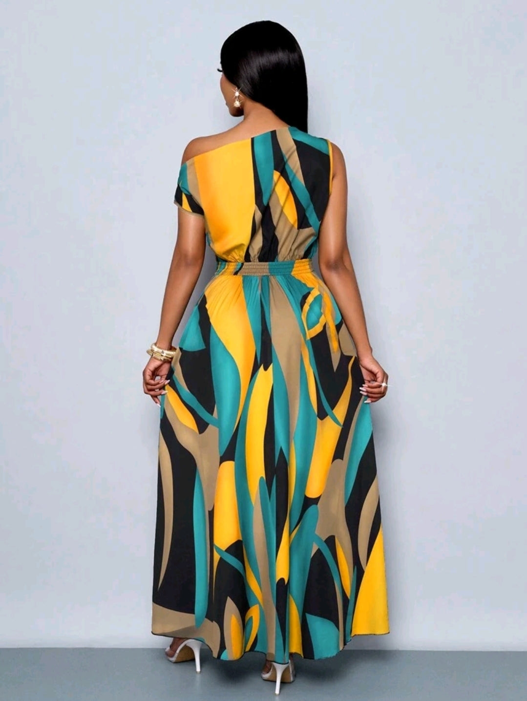 SOLERSUN Nouvelle robe élégante pour le printemps et l'été, décontractée, asymétrique à l'épaule