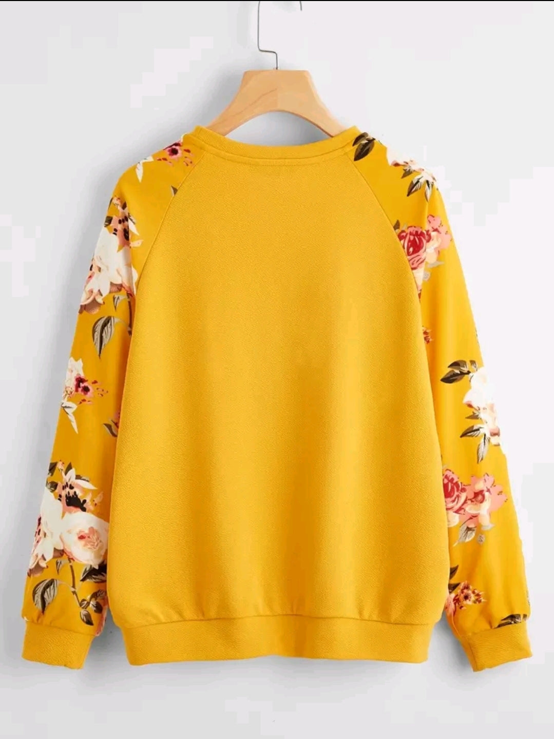Pull à manches raglan à imprimé floral, hauts à manches longues