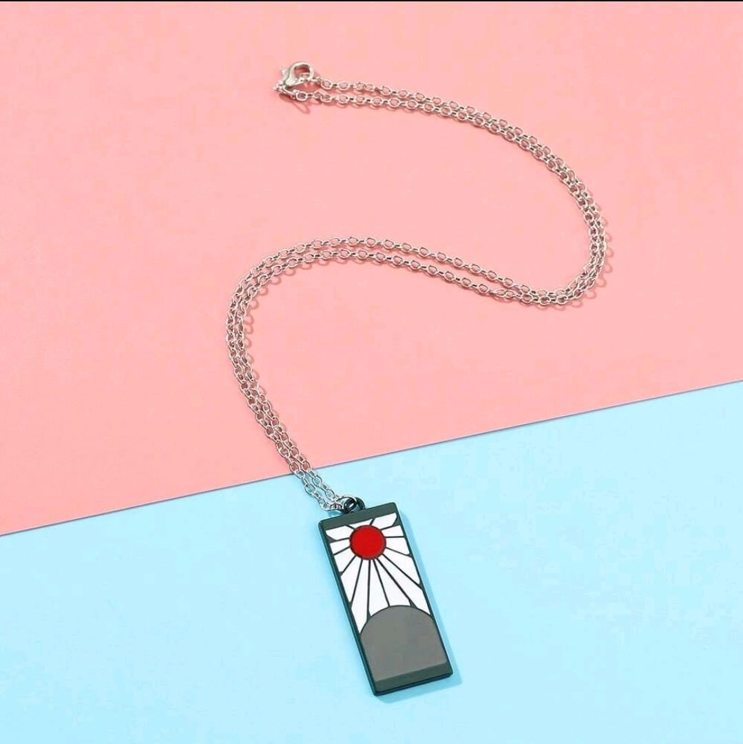 1 pièce Pendentif en métal de mode avec personnalité, personnage de dessin animé anime Demon Slayer, collier de mode, convient pour un port quotidien