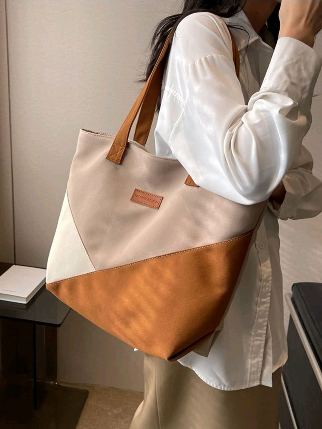 Cabas À Blocs De Couleurs À Applique Lettre