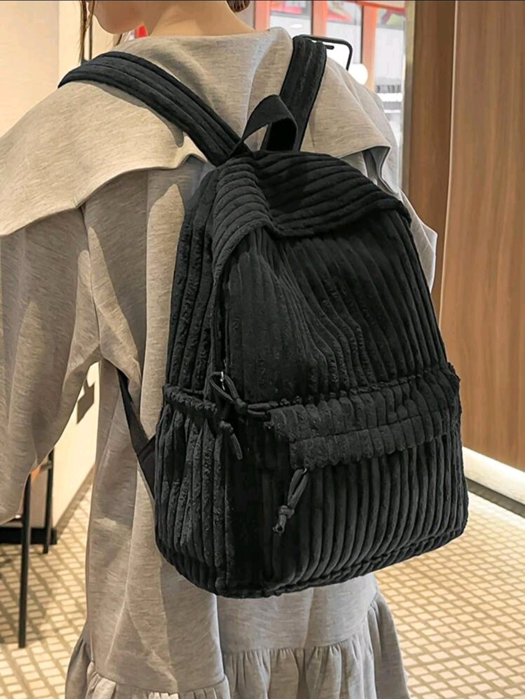 Sac à dos en velours côtelé pour femmes, nouvelle version coréenne de sac à dos polyvalent pour étudiantes