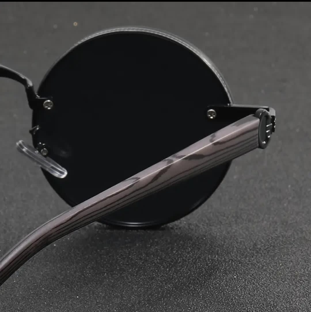 Charme Décontracté | Lunettes de Mode à Monture Ronde Rétro avec Texture de Grain de Bois